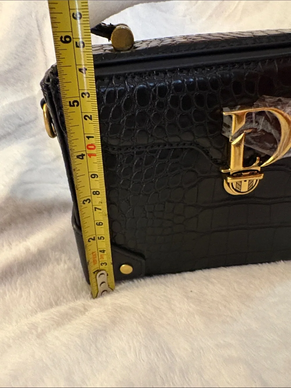 Elegant Black Crocodile Pattern Briefcase